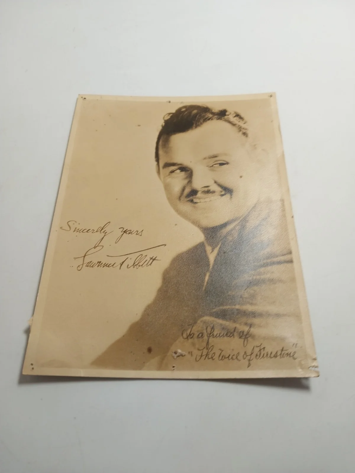 Lot of Two Lawrence Tibbett Photos American Opera Singer Voice of Firestone MGM, изображение 3