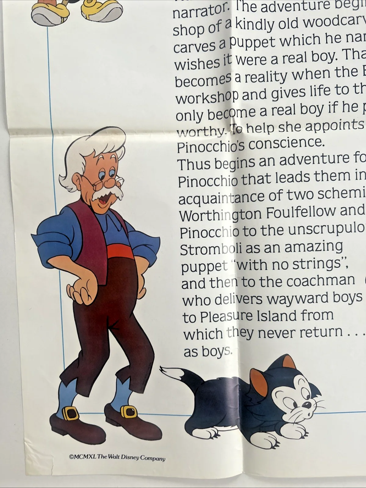 Pinocchio UK Quad Poster - 1986 Disney RR with 'Gummi Bears A New Beginning', изображение 4