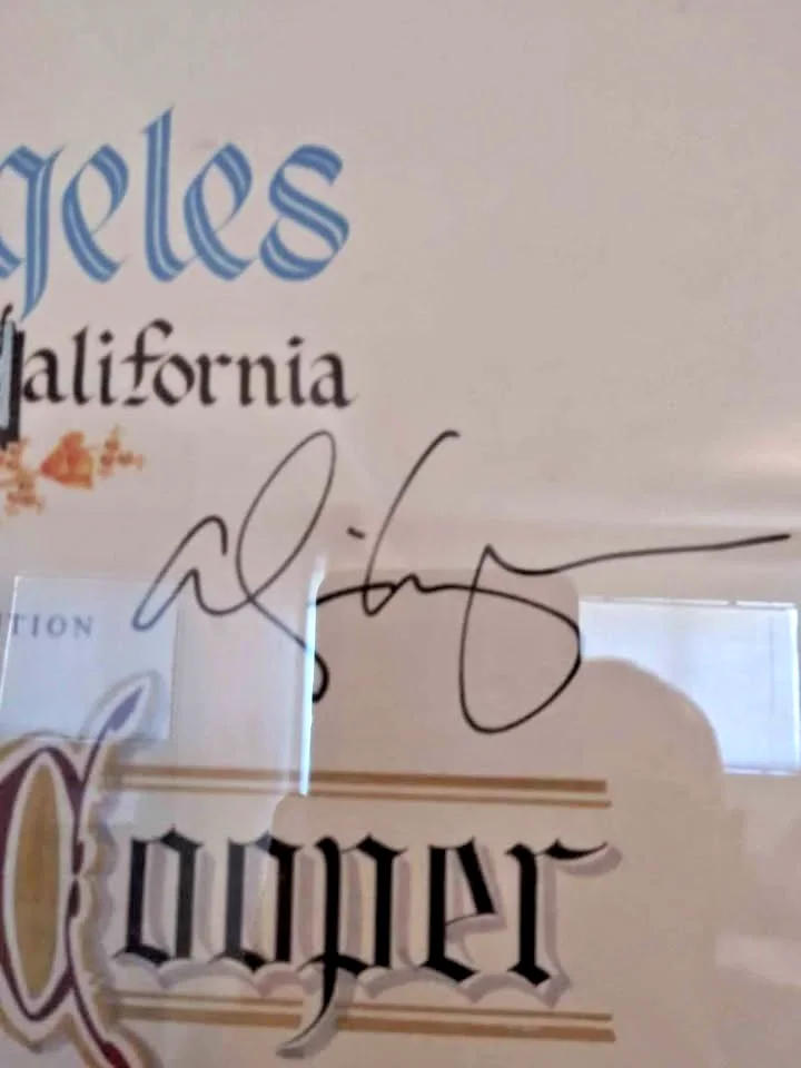 Super Rare Alice Cooper Signed Hollywood Walk of Fame Induction Poster w/frame, изображение 5