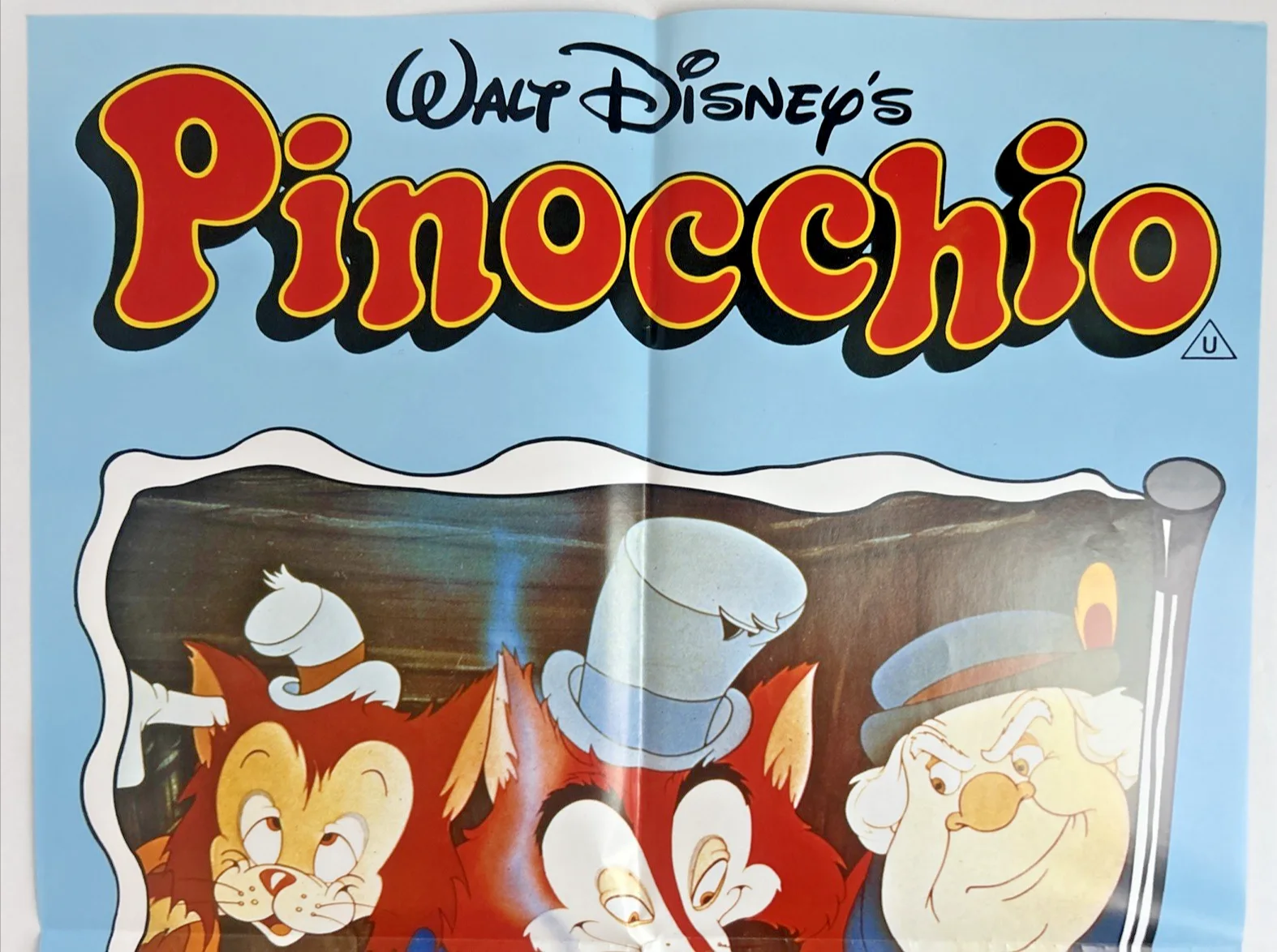 Pinocchio UK Double Crown Poster - 1986 Disney RR - Honest John, Gideon Coachman, изображение 4