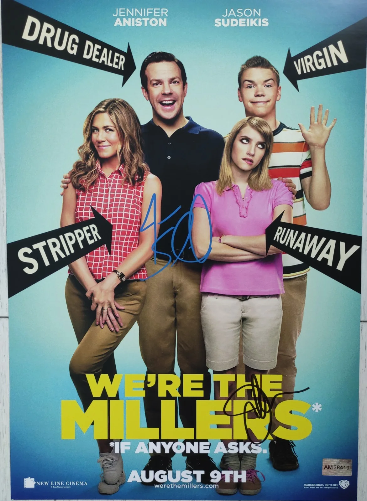 Jason Sudeikis, Jennifer Aniston — Autograph Jason Sudeikis, Jennifer Aniston Signed 11x17 Poster