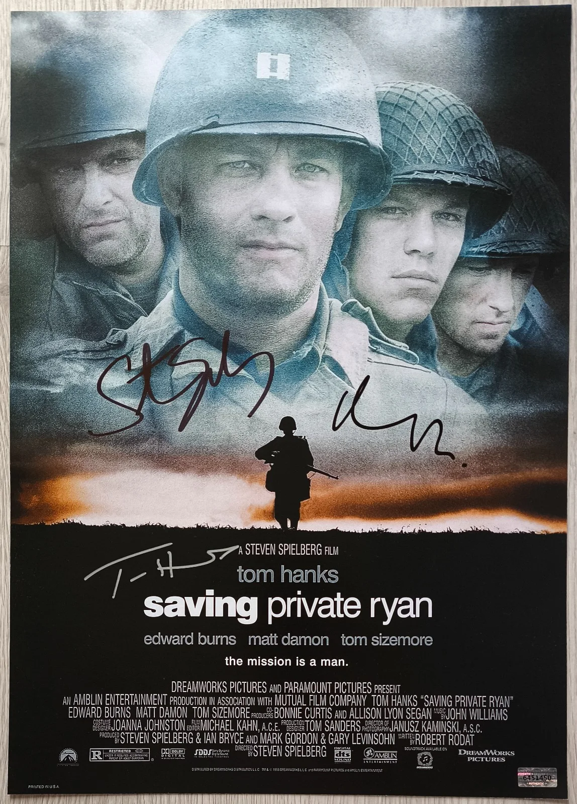 Tom Hanks, Steven Spielberg, Matt Damon — Autograph Tom Hanks,Steven Spielberg,Matt Damon 11x17 Poster