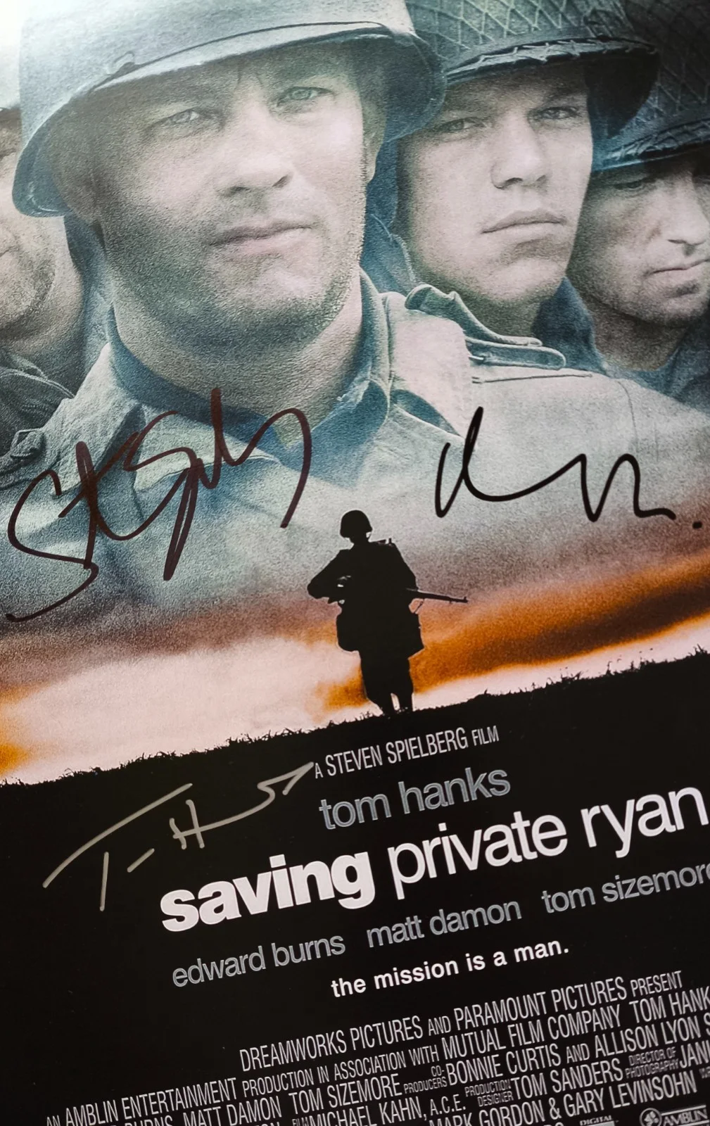 Tom Hanks, Steven Spielberg, Matt Damon — Autograph Tom Hanks,Steven Spielberg,Matt Damon 11x17 Poster, изображение 2