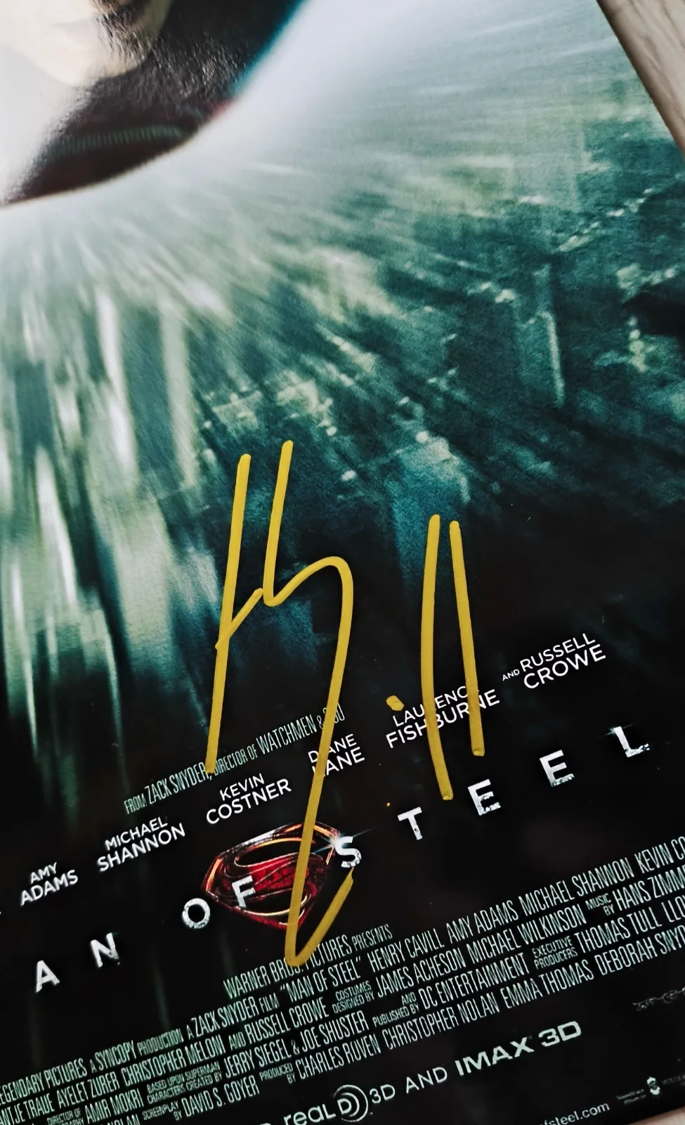 Henry Cavill — Autograph Henry Cavill Signed 8x12 Poster ( Man of Steel ), image 2