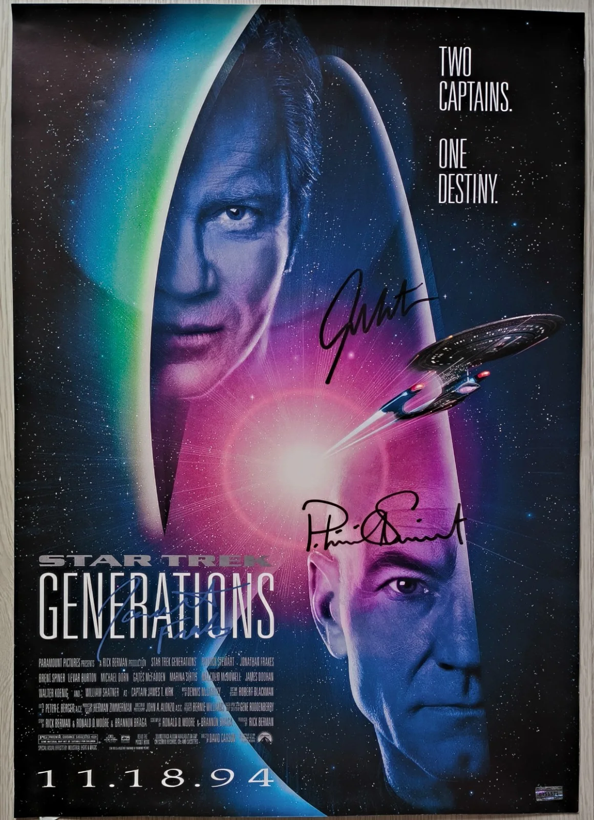 Patrick Stewart, Jonathan Frakes, William Shatner — Autograph Patrick Stewart, Jonathan Frakes, William Shatner Signed 23x17 Poster