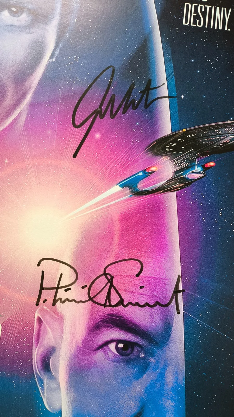 Patrick Stewart, Jonathan Frakes, William Shatner — Autograph Patrick Stewart, Jonathan Frakes, William Shatner Signed 23x17 Poster, изображение 2