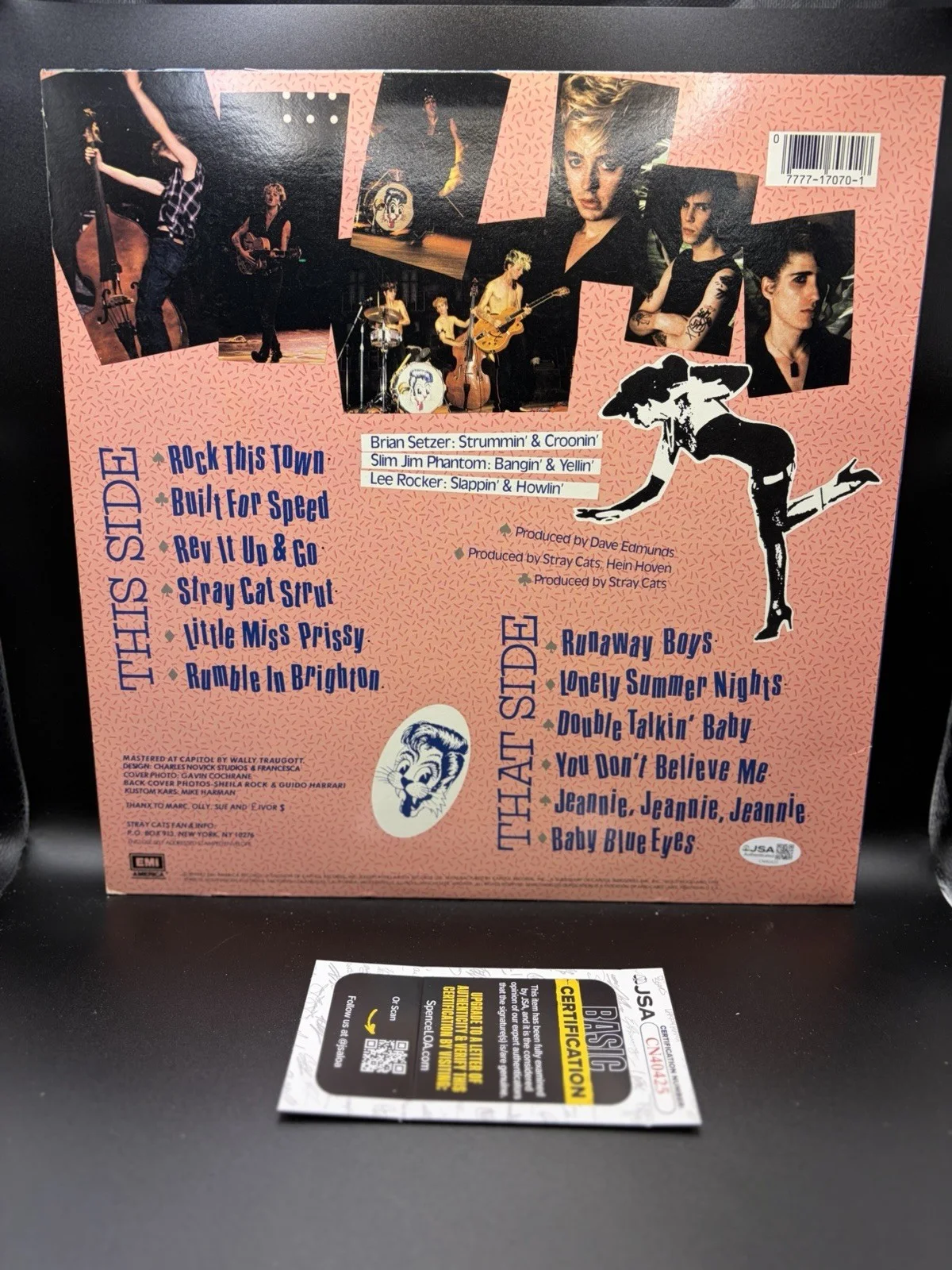Stray Cats Slim Jim Phantom Signed "Rant n' Rave" Vinyl LP with JSA COA Auto, image 3