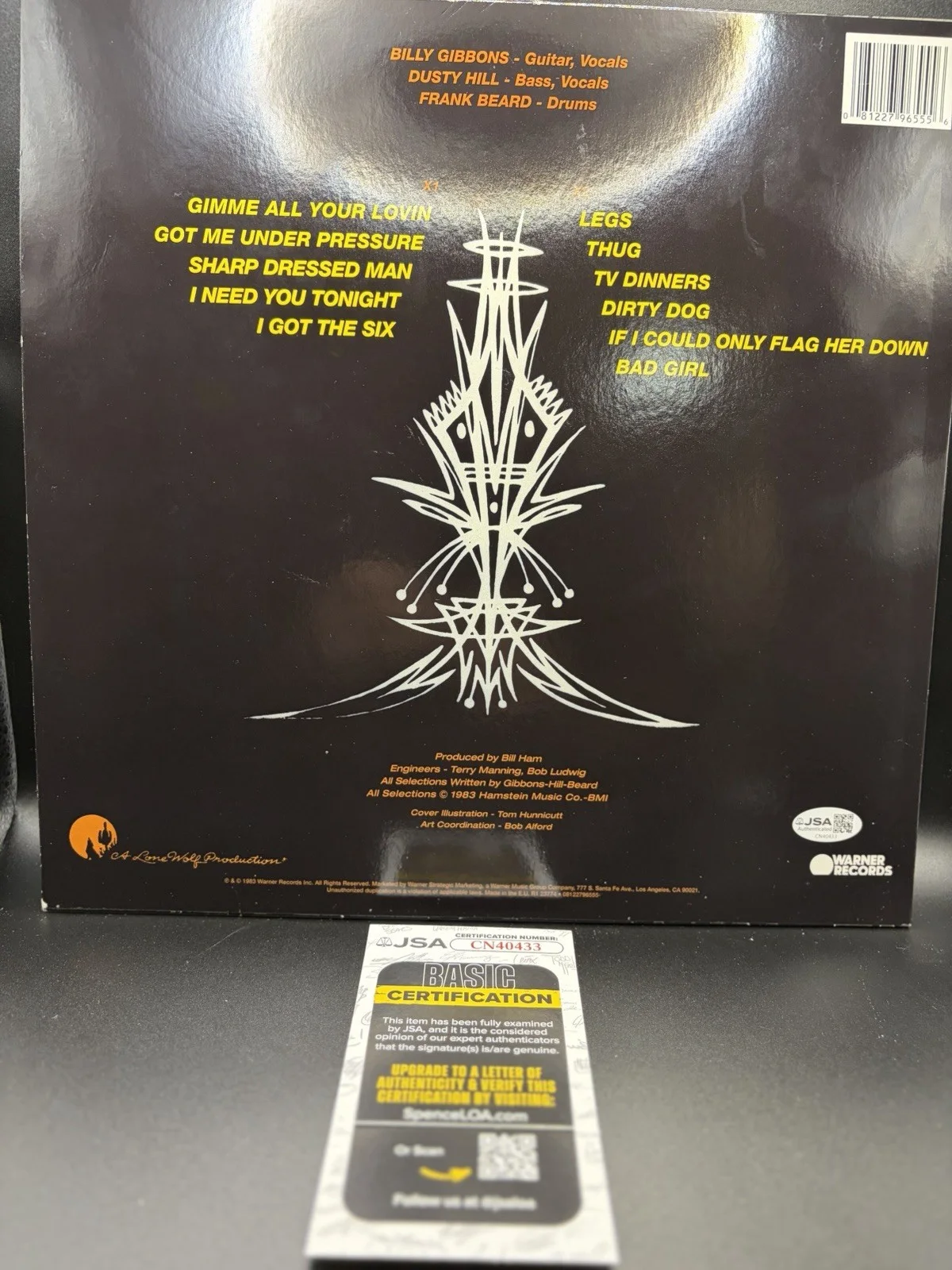 ZZ Top Billy Gibbons JSA Signed Autograph Record Album Vinyl Eliminator, image 3