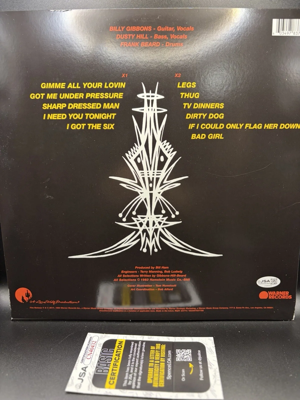 ZZ Top Billy Gibbons JSA Signed Autograph Record Album Vinyl Eliminator, изображение 2