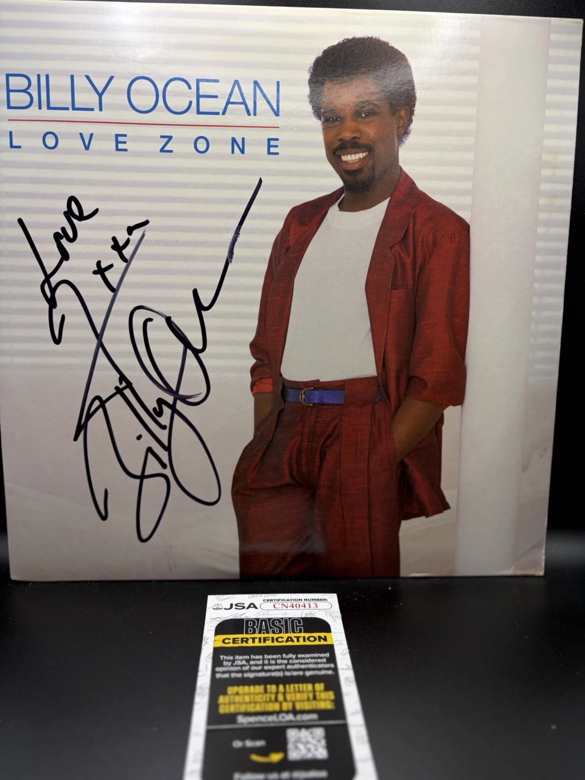 Billy Ocean Signed Autographed Album Record Vinyl Love Zone JSA Coa, изображение 2