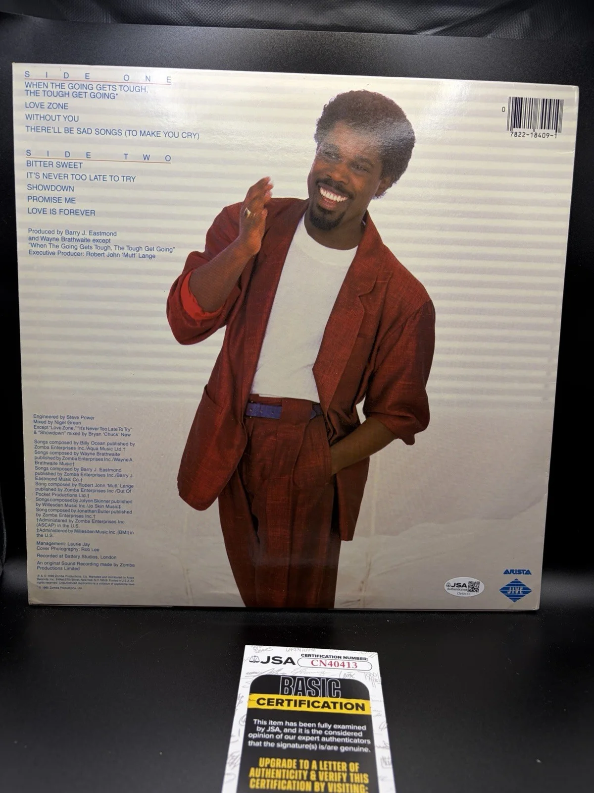 Billy Ocean Signed Autographed Album Record Vinyl Love Zone JSA Coa, изображение 3