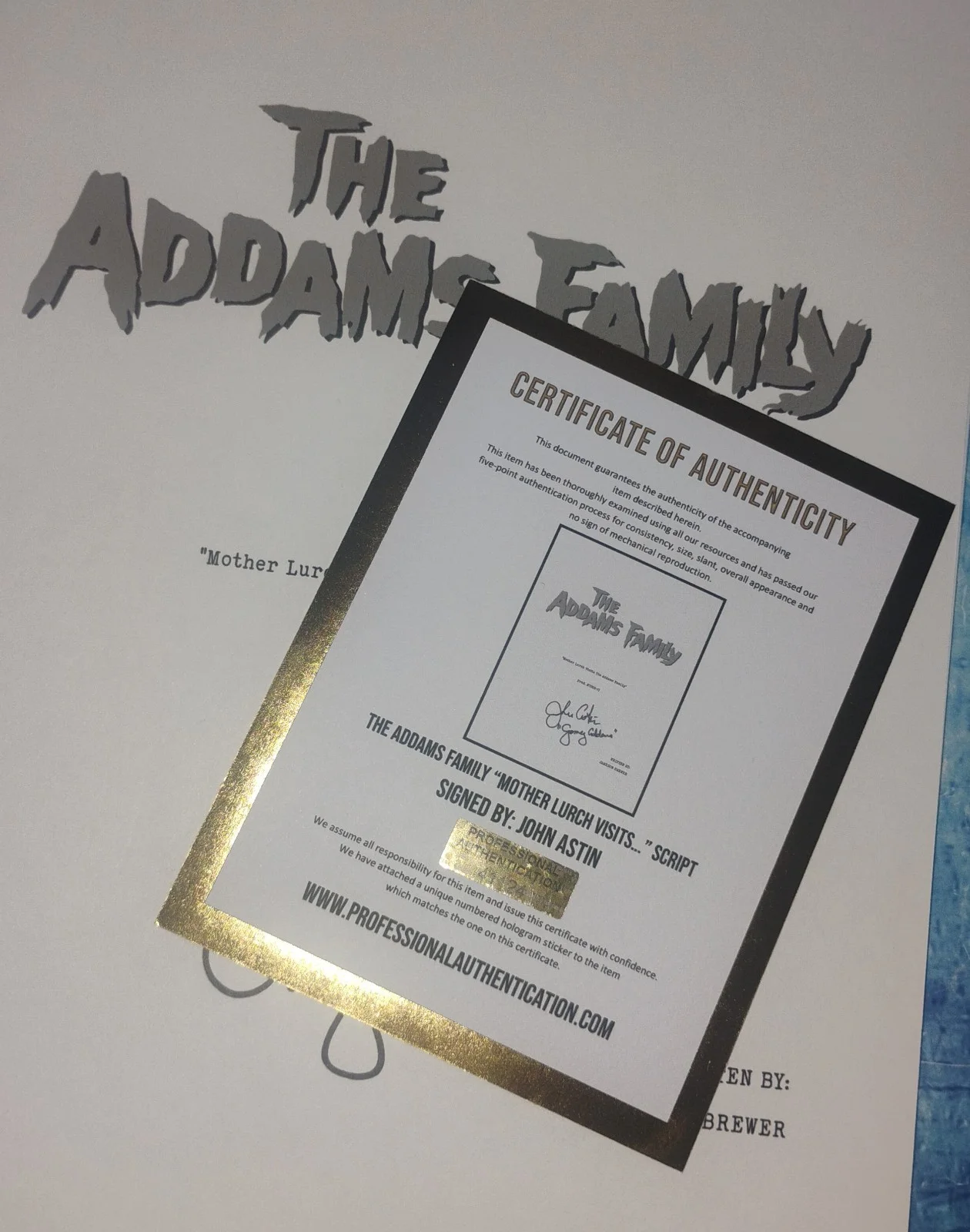 John Astin Hand Signed Autograph The Addams Family Script COA - NO US TARIFFS, image 5