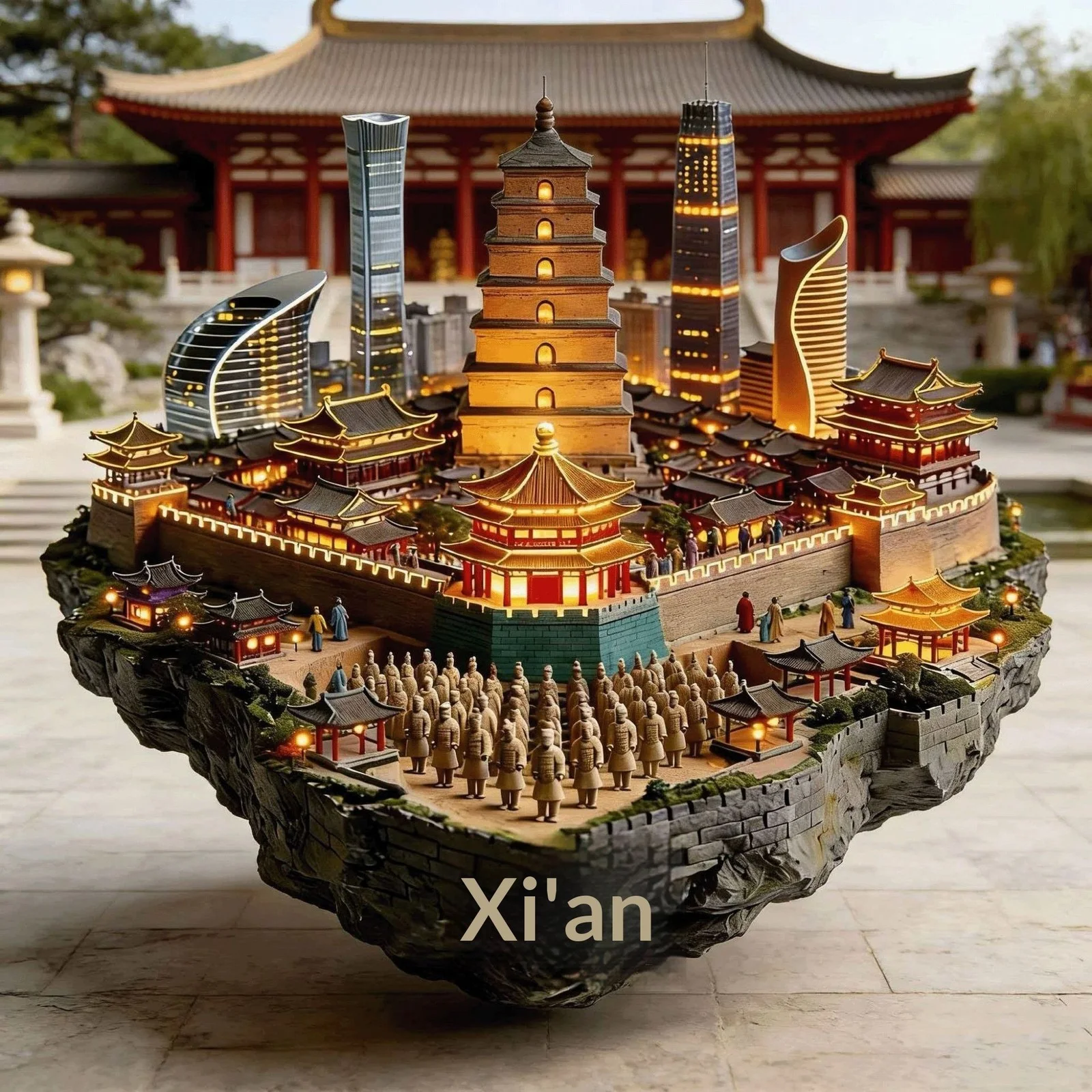 Xian Metal Relief 3D Refrigerator Magnet, image 3