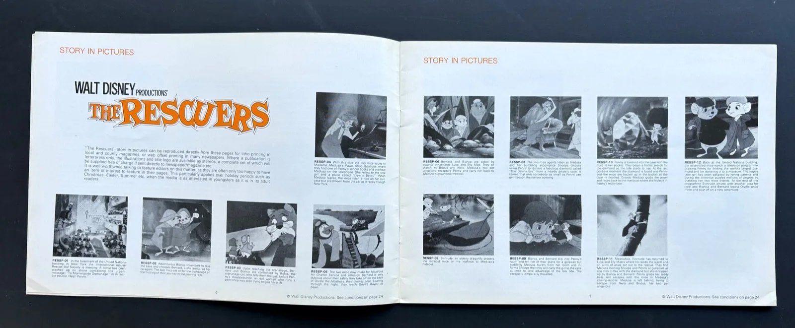 The Rescuers ORIGINAL Press Book & Still Walt Disney FIRST RELEASE, image 2