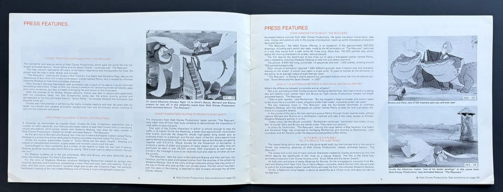 The Rescuers ORIGINAL Press Book & Still Walt Disney FIRST RELEASE, image 3