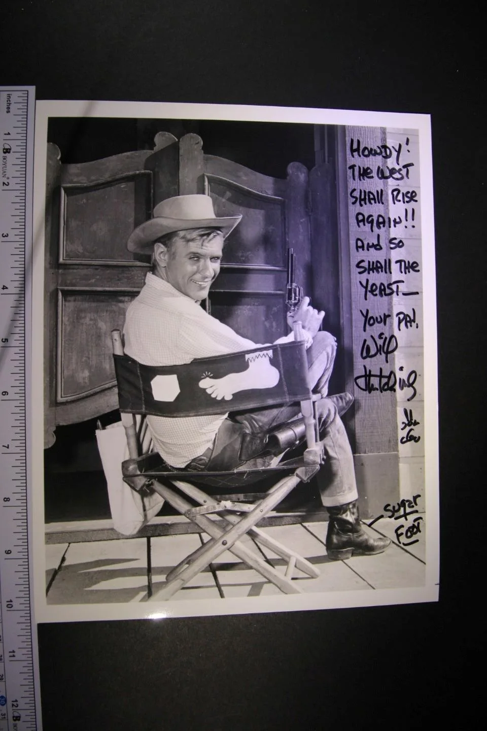 Will Hutchins — Western actor WILL HUTCHINS (1930-2025) (SUGARFOOT) AUTOGRAPH PHOTO~