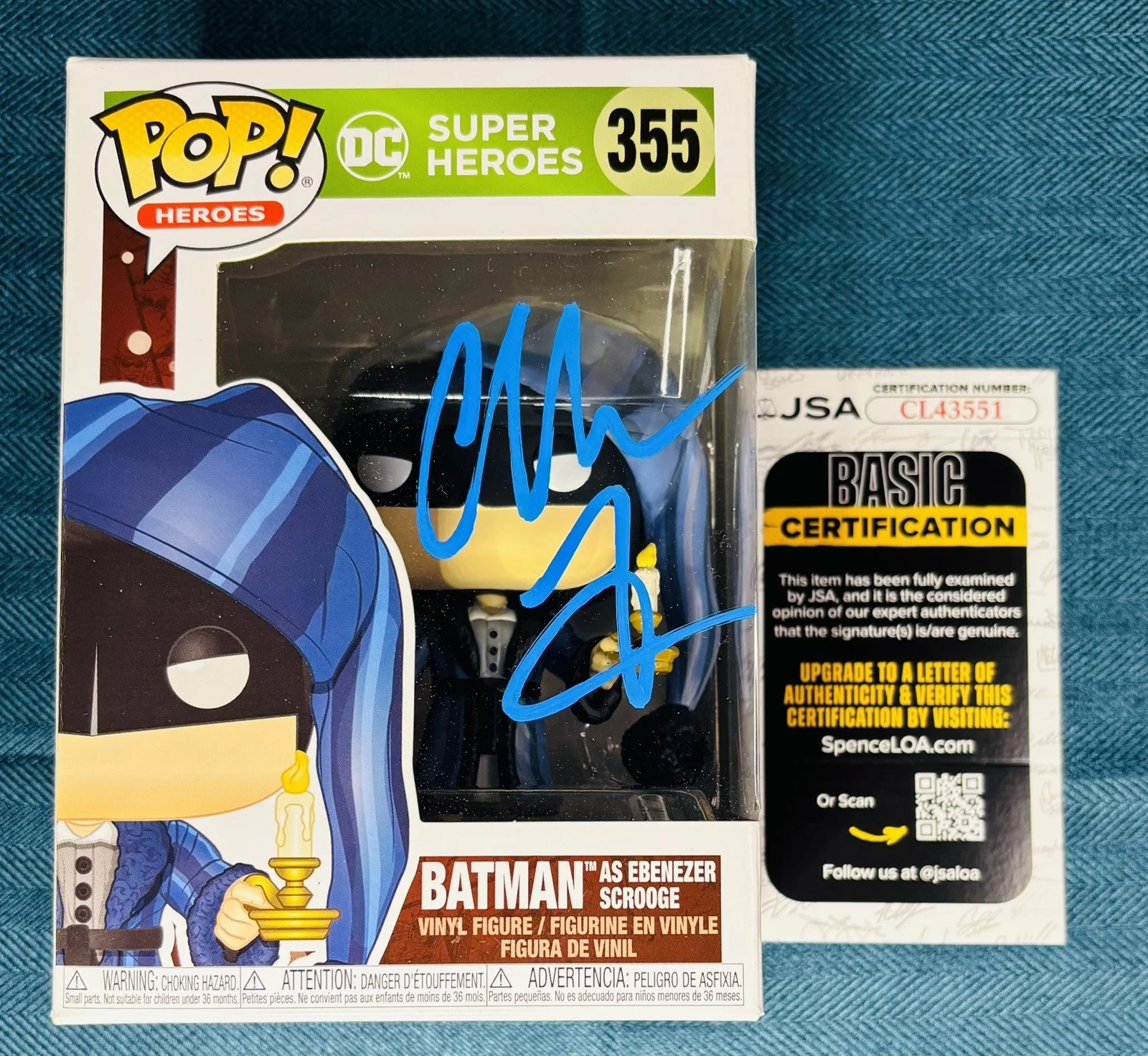 Christian Bale — Christian Bale Signed Autograph Batman Funko Pop The Dark Knight #355 JSA COA DC, изображение 2