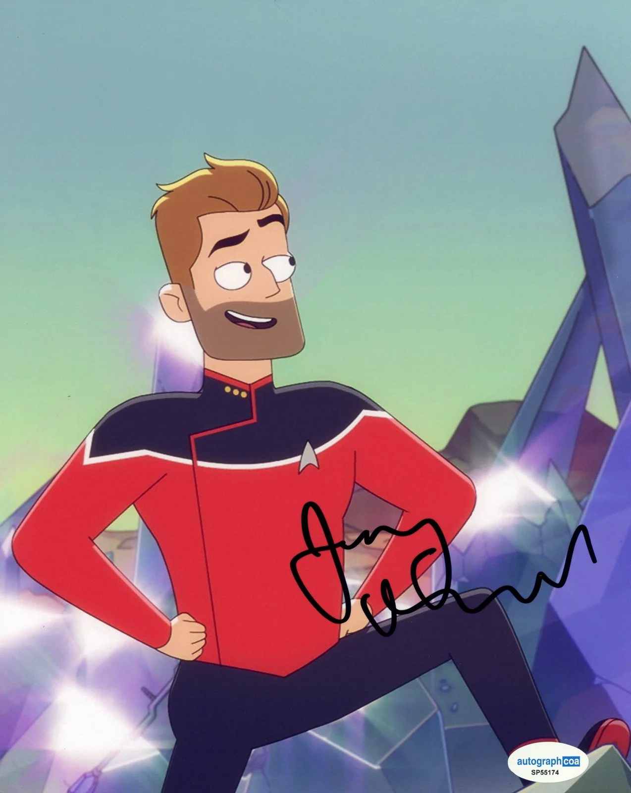 Jerry O'Connell — Jerry O'Connell "Star Trek: Lower Decks" SIGNED 'Jack Ransom' 8x10 Photo ACOA, изображение 2
