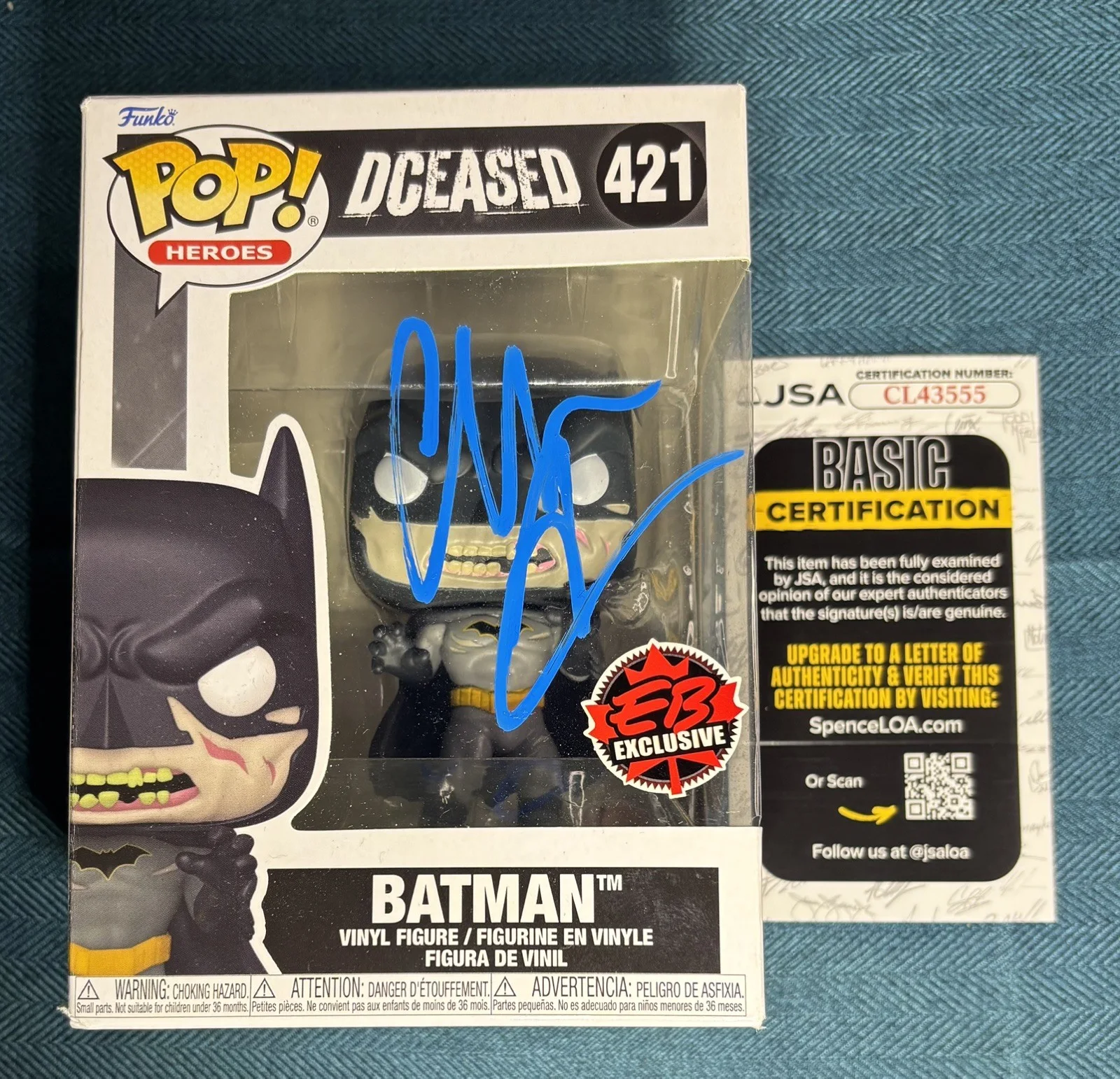 Christian Bale — Christian Bale Signed Autograph Batman Funko Pop The Dark Knight #421 JSA COA, изображение 2