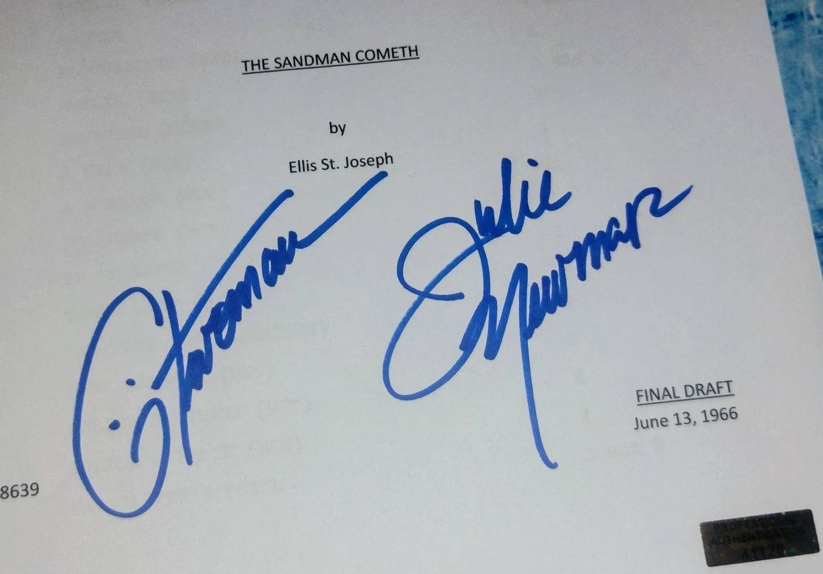 Julie Newmar Hand Signed Autograph Batman Script COA - NO US TARIFFS, image 3