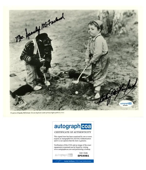 Betsy McFarland, Doris McFarland — Doris & Betsy McFarland "The Little Rascals" SIGNED 'Spanky' 8x10 Photo ACOA