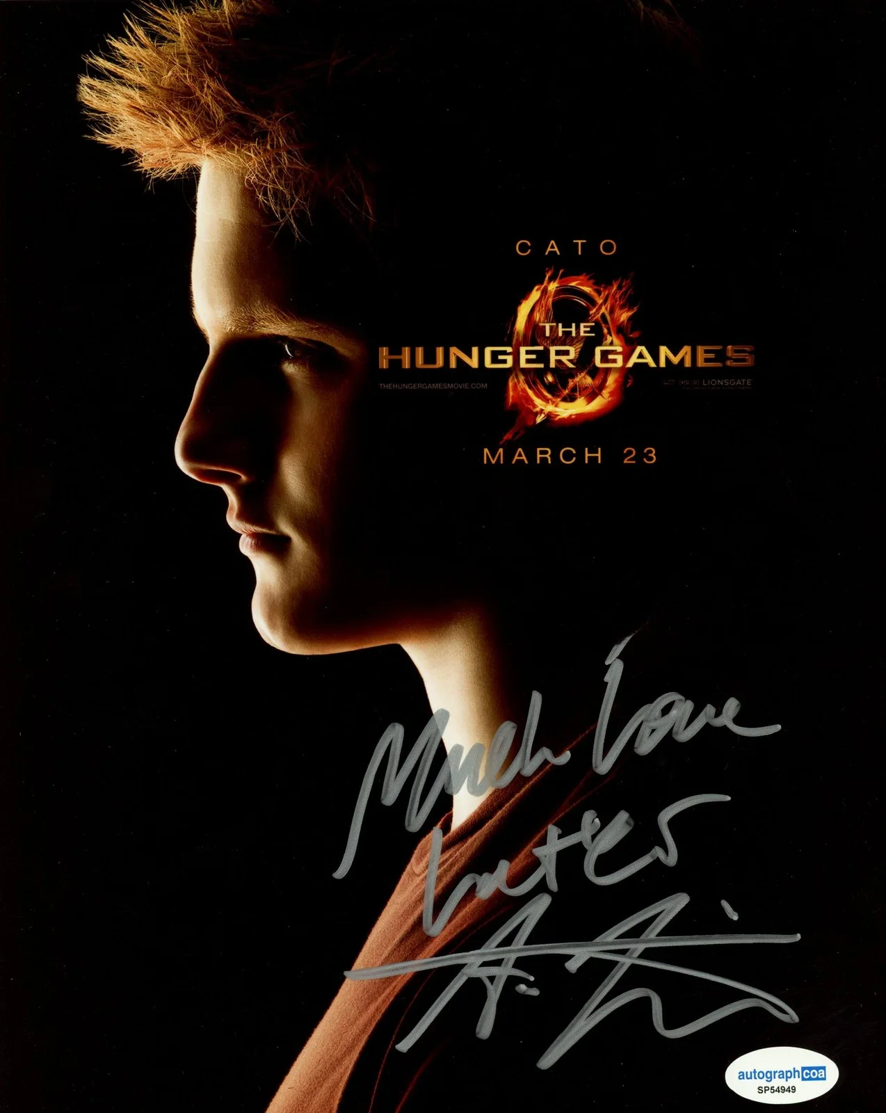 Alexander Ludwig — Alexander Ludwig "The Hunger Games" AUTOGRAPH Signed 'Cato' 8x10 Photo ACOA, изображение 2