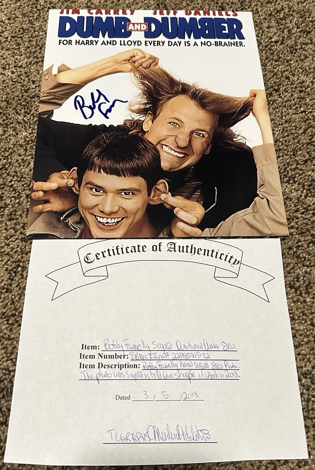 Bobby Farrelly — Director Bobby Farrelly Signed Dumb & Dumber 8x10 Photo Autographed $RARE$ w/COA