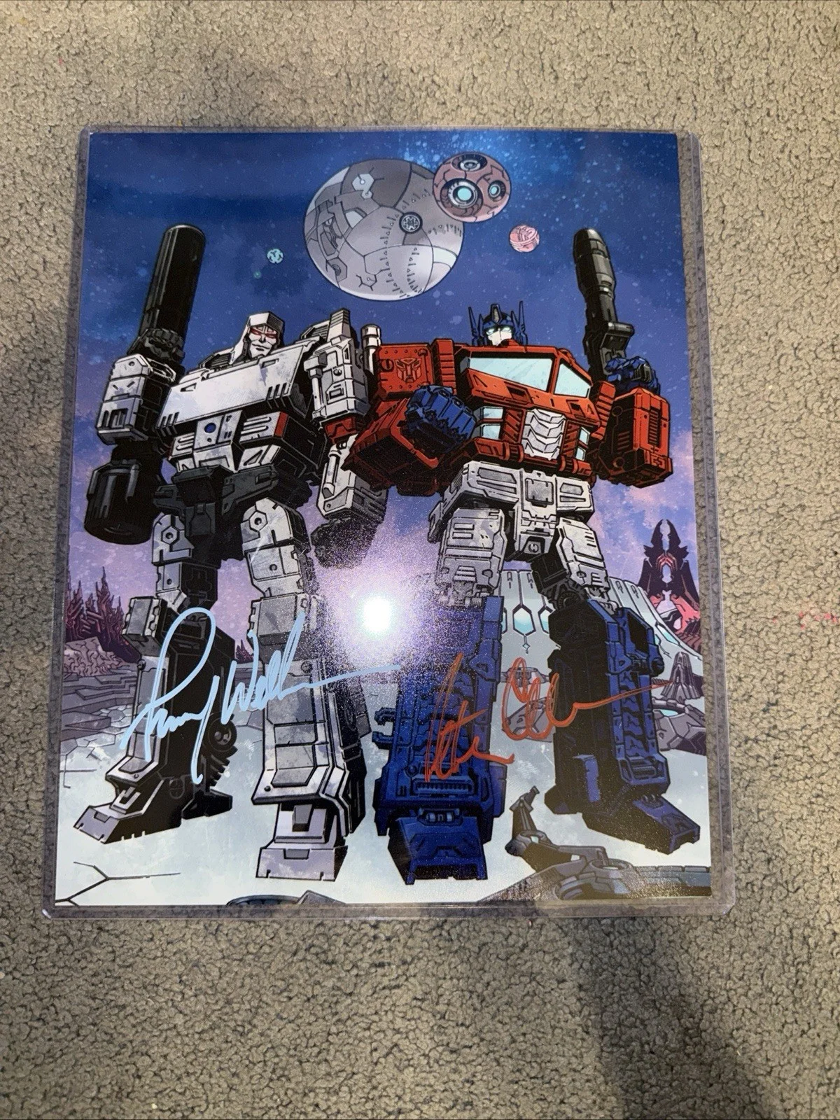 Peter Cullen, Frank Welker — Peter Cullen & Frank Welker AUTOGRAPH SIGNED Transformers 8x10 Optimus Prime COA, image 2