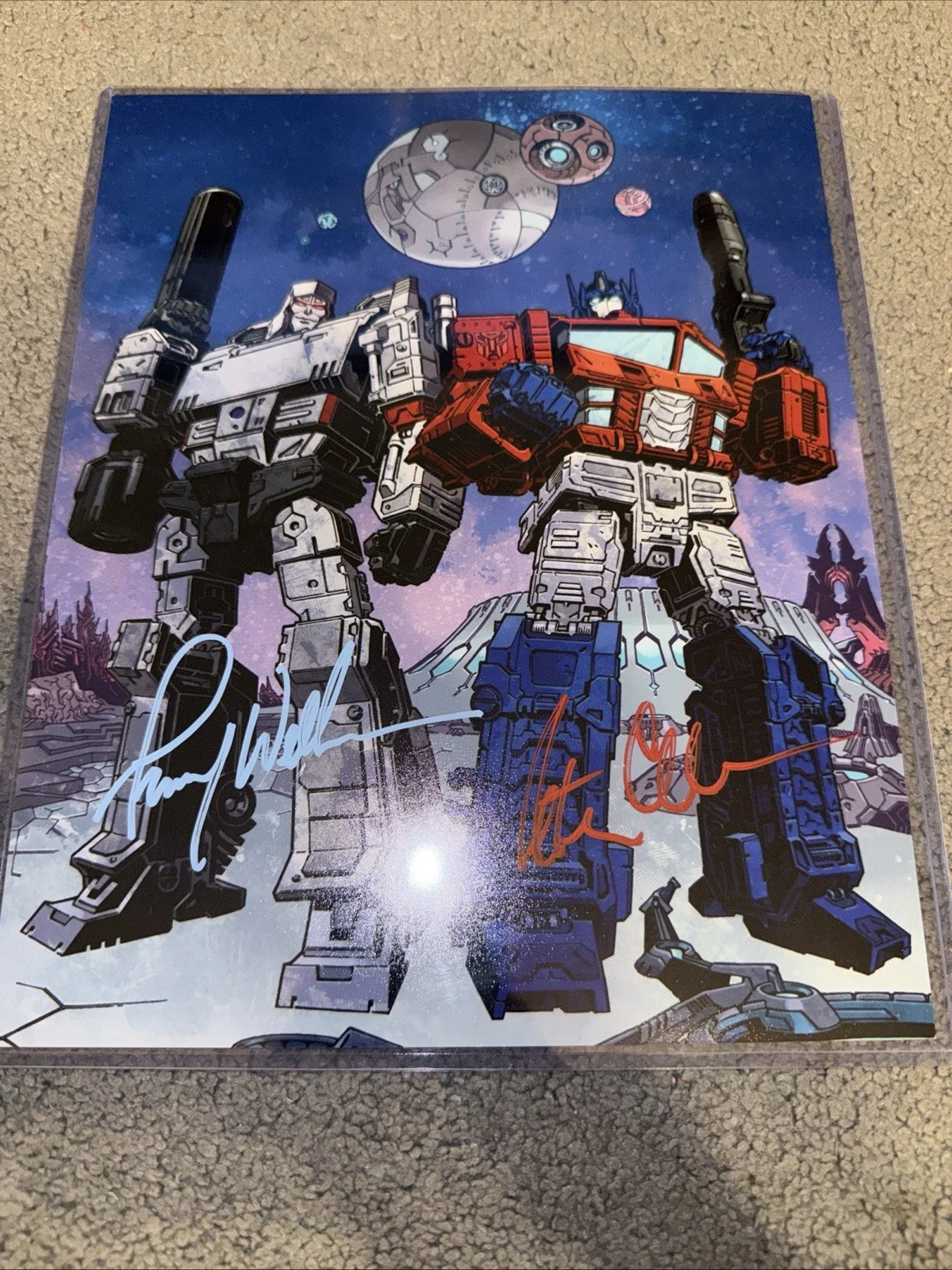 Peter Cullen, Frank Welker — Peter Cullen & Frank Welker AUTOGRAPH SIGNED Transformers 8x10 Optimus Prime COA, image 3