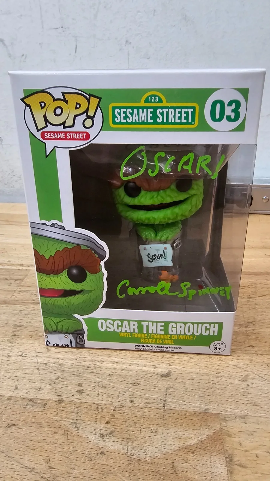 Caroll spinney — Caroll Spinney Sesame Street signed Oscar The Grouch Funko Pop Figure