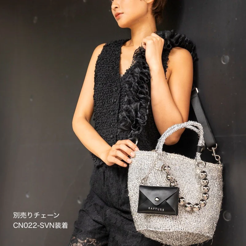 Preorder Limited Frill Shoulder Sisal Basket 2-Way Bag BA-225, image 2