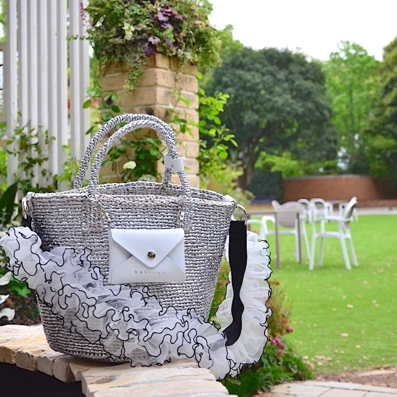 Preorder Limited Frill Shoulder Sisal Basket 2-Way Bag BA-225, image 5