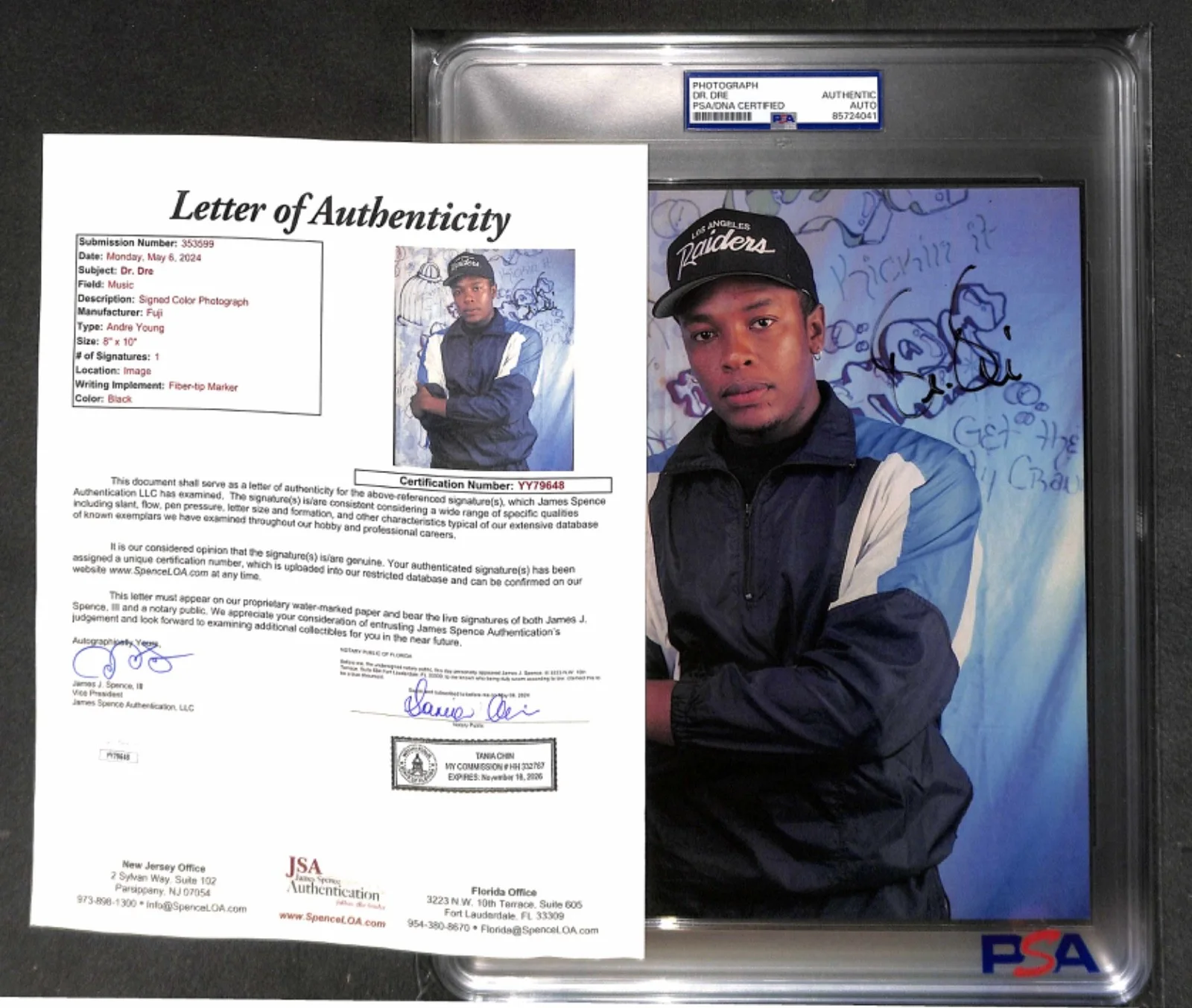 Signed DR DRE N.W.A. Photo Autographed 8x10 Rap Legend HOF Vintage Full Auto PSA, изображение 3
