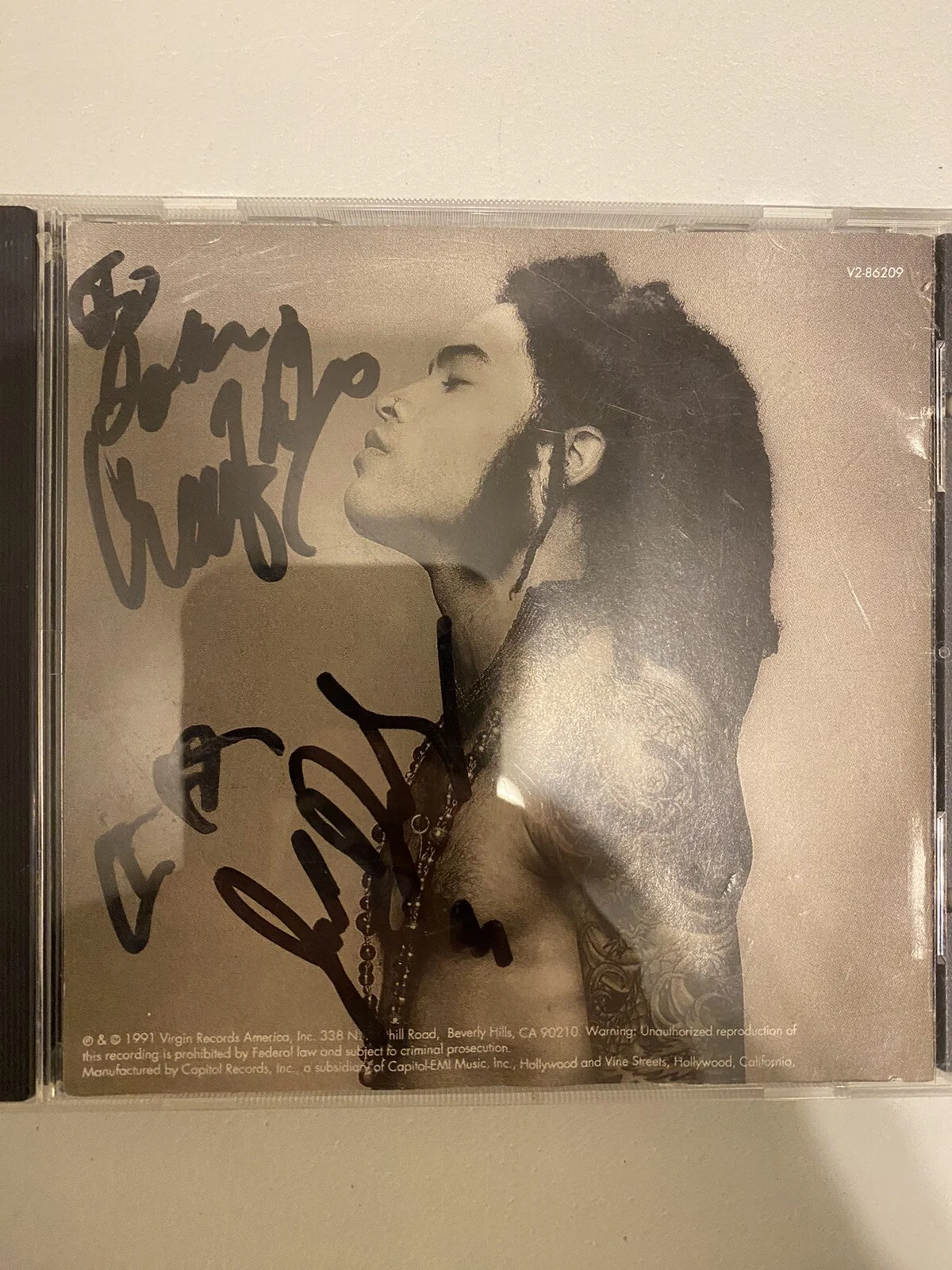 Lenny Kravitz Signed Mama Said Cd By Lenny Daley Blackman Original, image 2