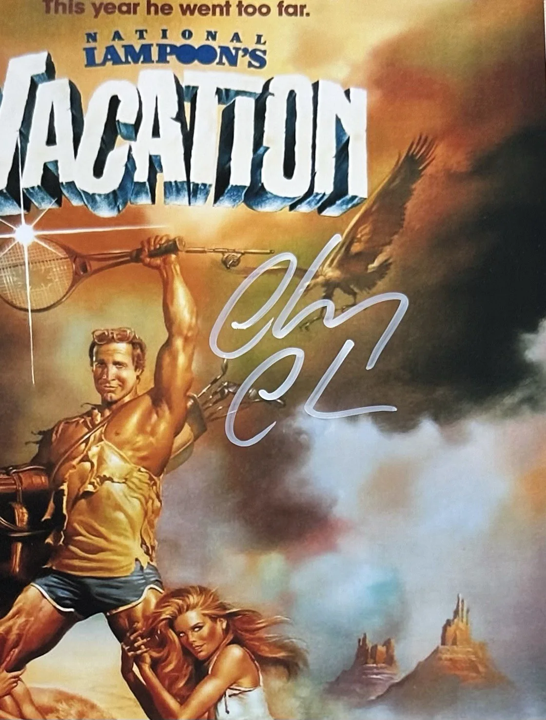 Chevy Chase — Chevy Chase Signed Auto National Lampoon's Vacation 11x17 Poster Prime Time COA, изображение 2