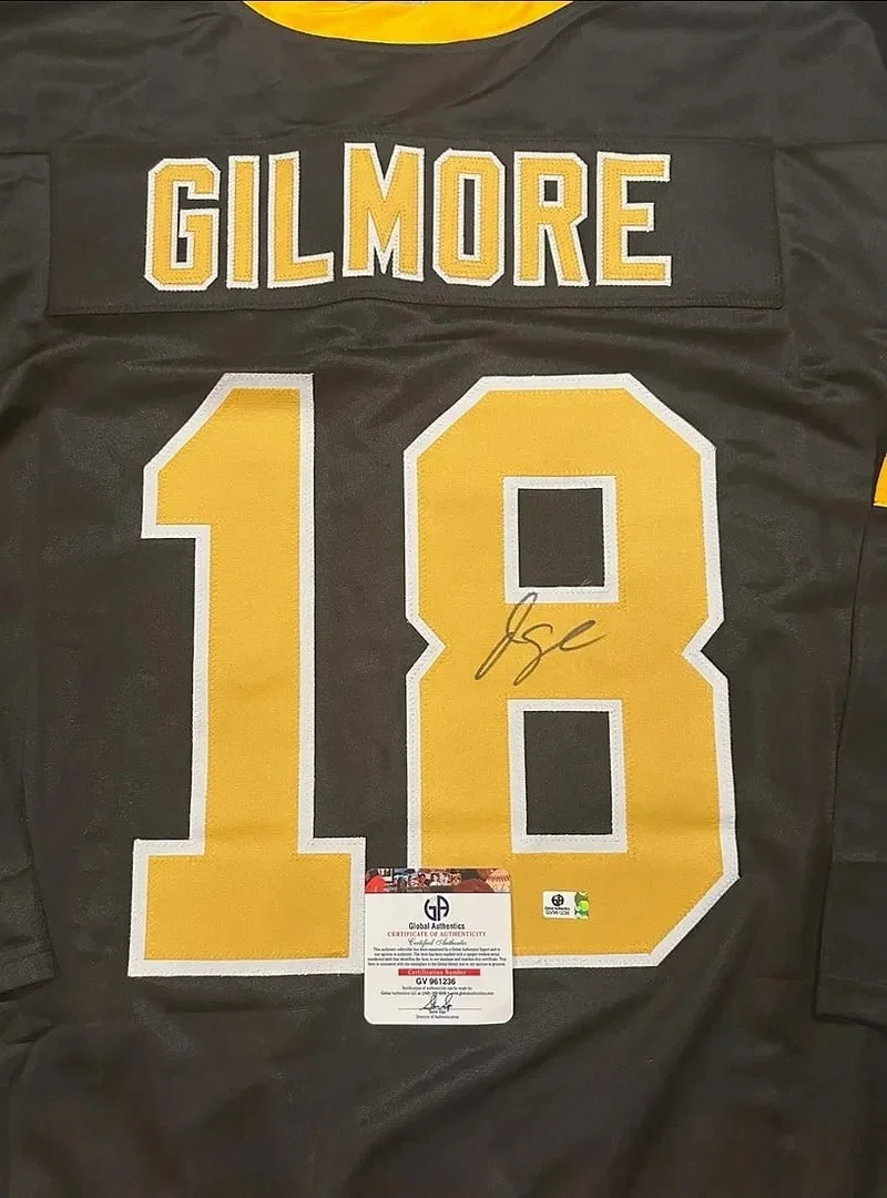 Adam Sandler — Adam Sandler Signed Happy Gilmore Jersey Hockey Bruins Autographed w COA, image 2
