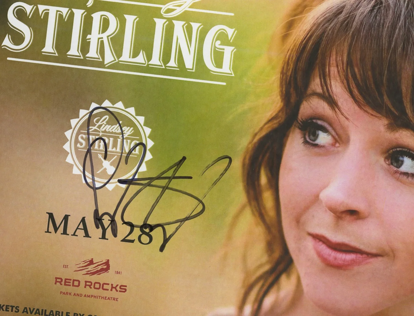 Lindsey Stirling autographed concert poster 2015 Violinist, изображение 2