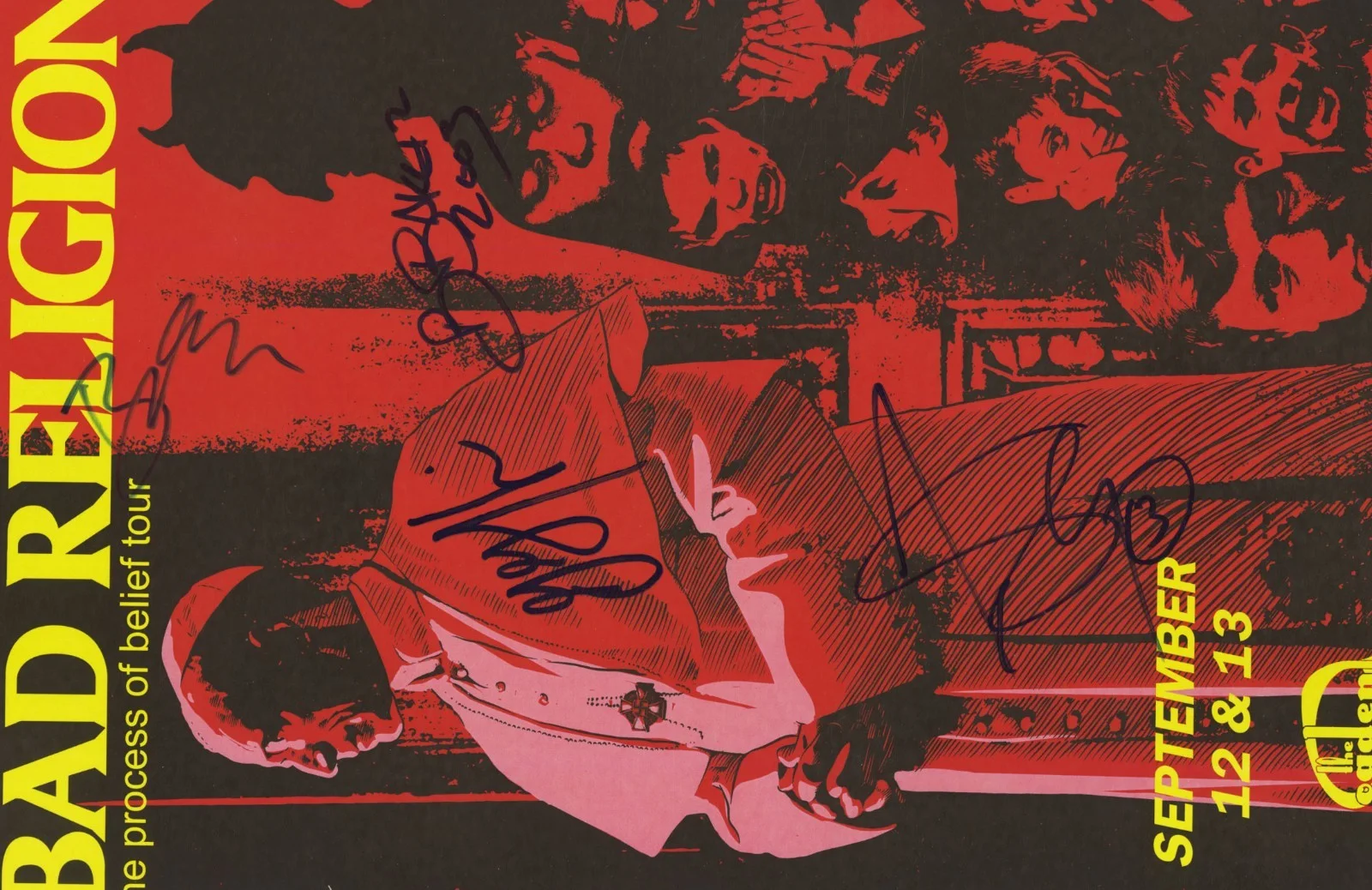 Bad Religion autographed concert poster 2003 Greg Graffin, Jay Bentley, image 2