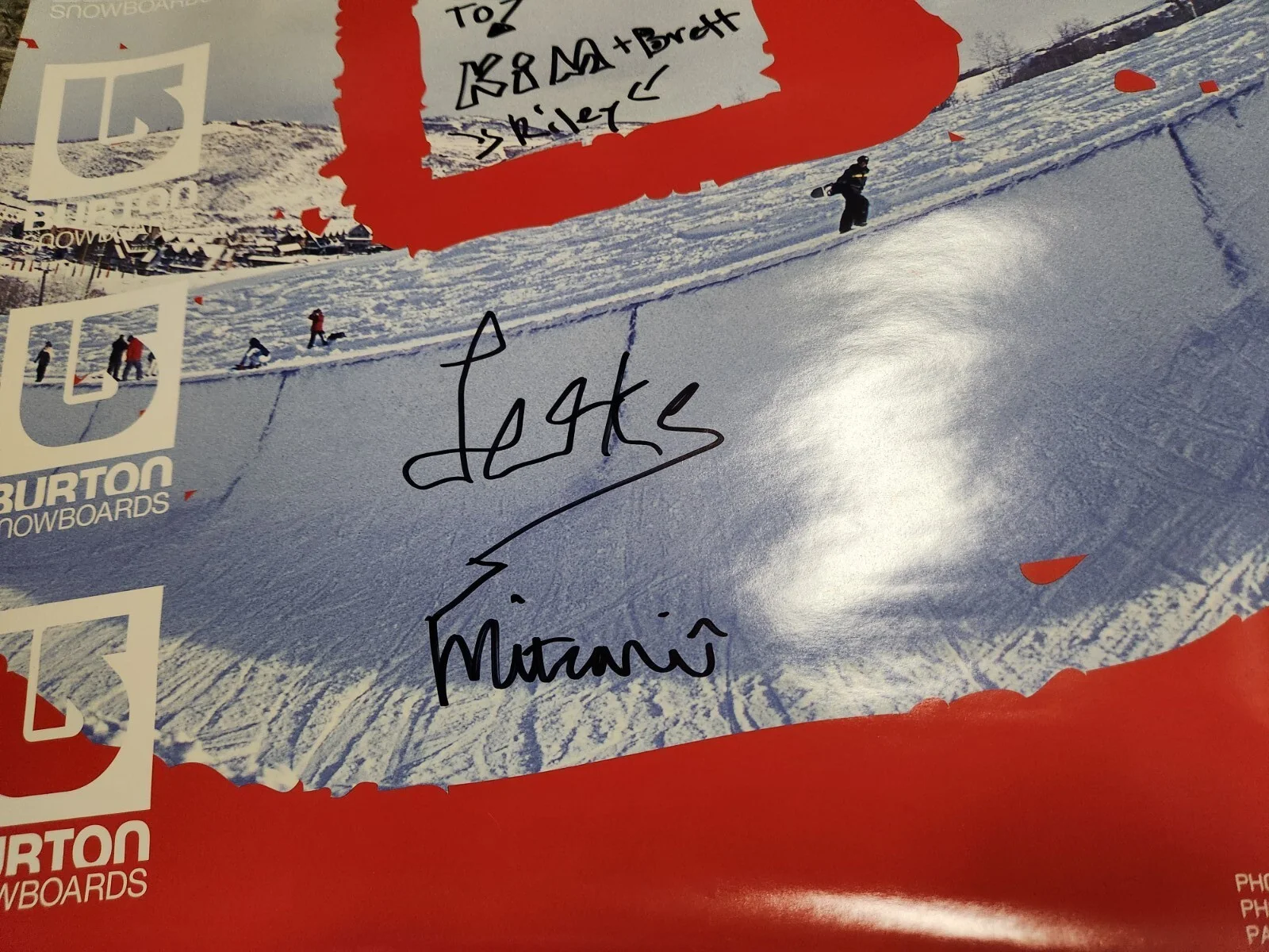 Signed Autographed Burton Snowboard Poster Luke Mitrani 26" X 19", изображение 3