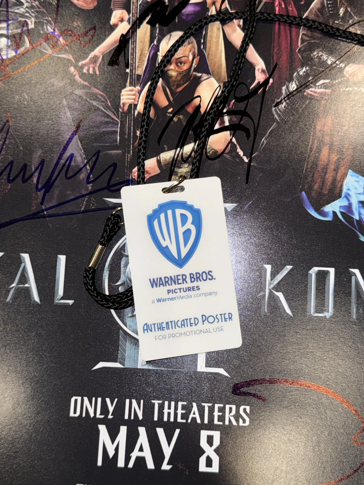 Mortal Kombat II Movie Poster Signed COA 2 COA Rare Game Johnny Cage 2026 Urban, изображение 2