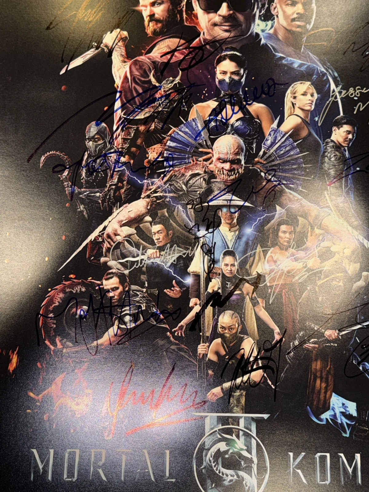 Mortal Kombat II Movie Poster Signed COA 2 COA Rare Game Johnny Cage 2026 Urban, изображение 5