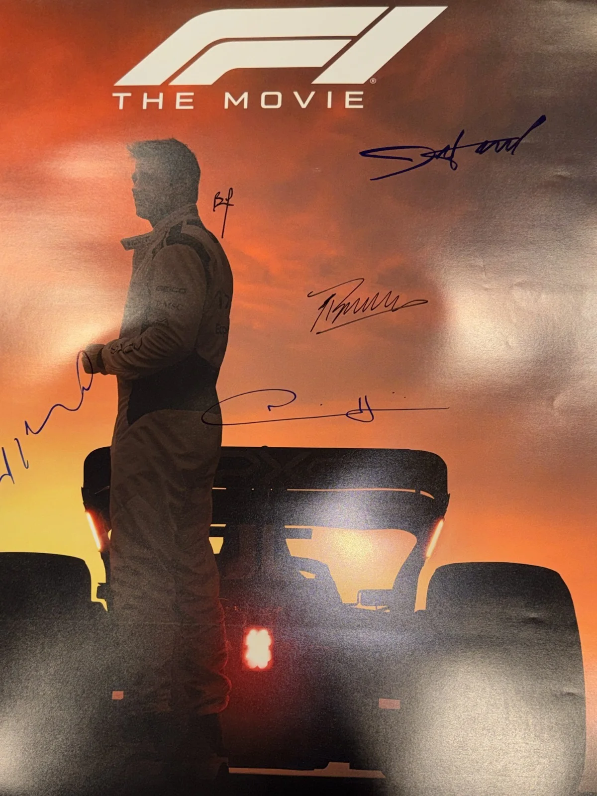 F1 The Movie 2025 Movie Poster Cast Signed COA Brad Pitt Damson Idris Racing WOW, изображение 3