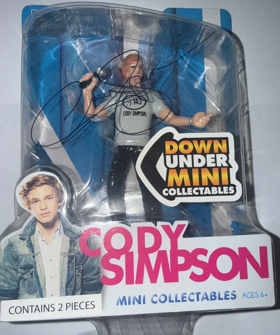 Cody Simpson singer REAL hand SIGNED Australian Mini Collectable Figure Doll COA, image 2
