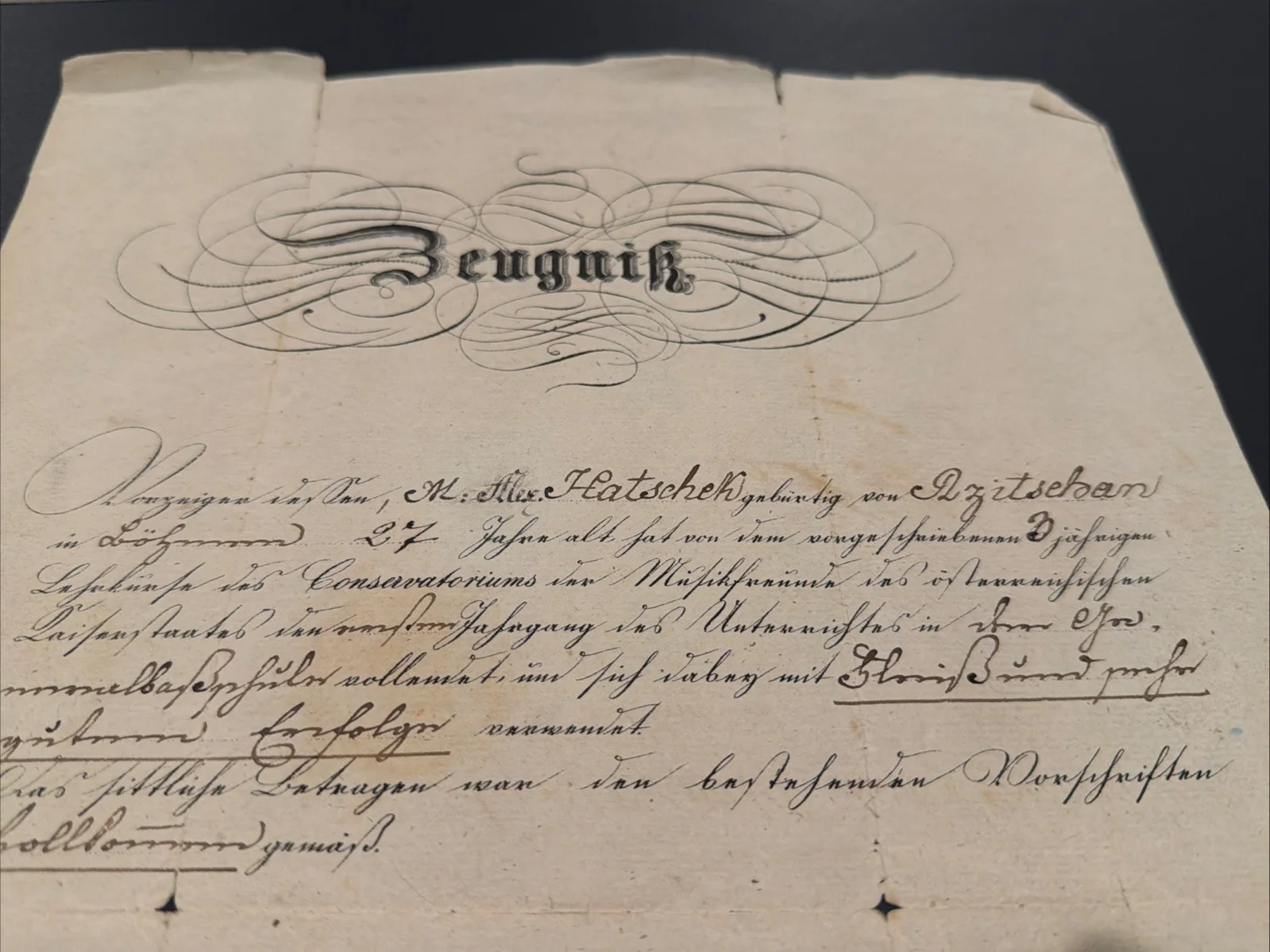 1833 Vienna Music Conservatory Diploma Signed Composer Carl Gottfried Salzmann, изображение 2