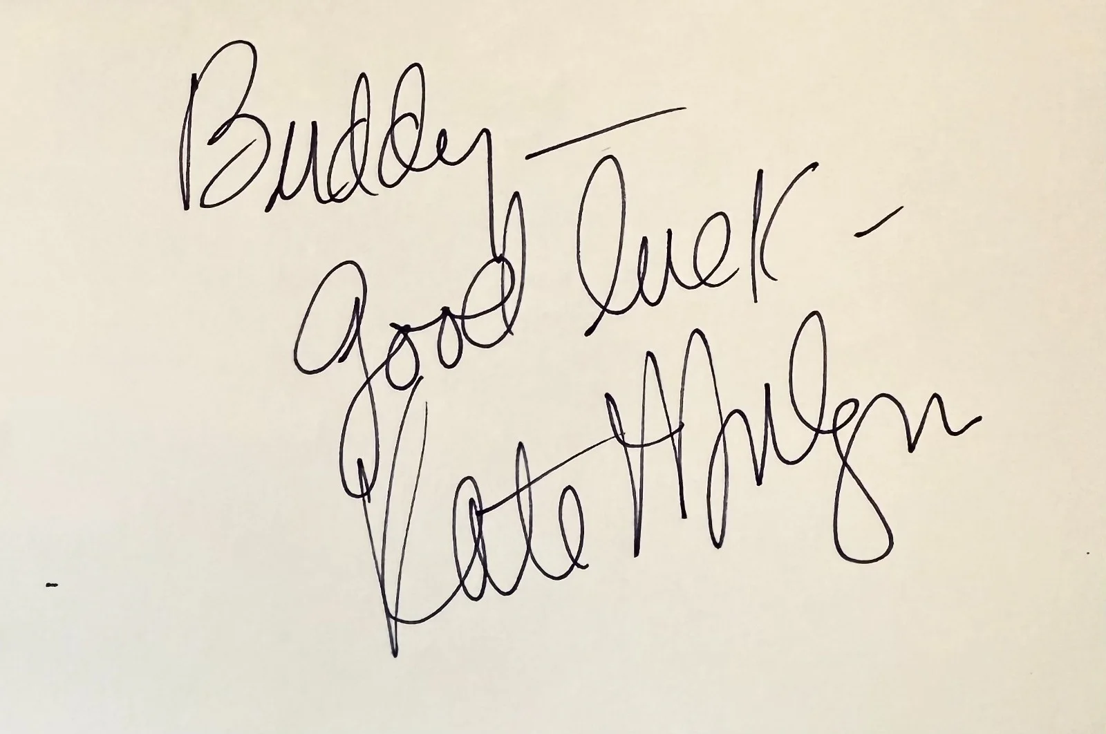 Kate Mulgrew — KATE MULGREW Signed Autographed 4x6 INDEX CARD Mr. Mercedes STAR TREK : VOYAGER