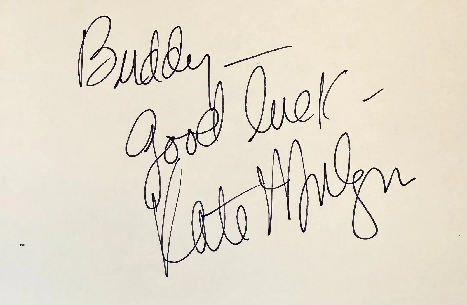 Kate Mulgrew — KATE MULGREW Signed Autographed 4x6 INDEX CARD Mr. Mercedes STAR TREK : VOYAGER, изображение 3