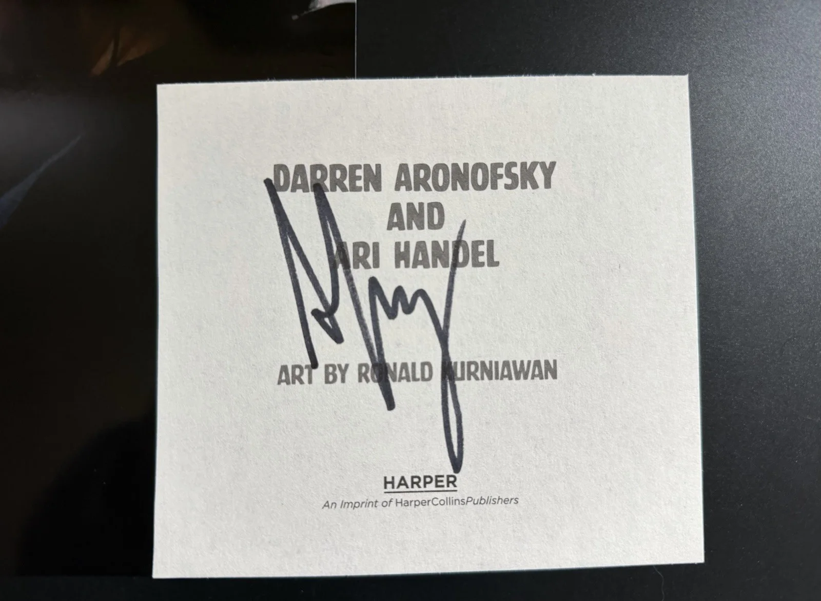 Darren Aronofsky Signed Book Page Cut + 8x10 Photo Black Swan Director, изображение 2