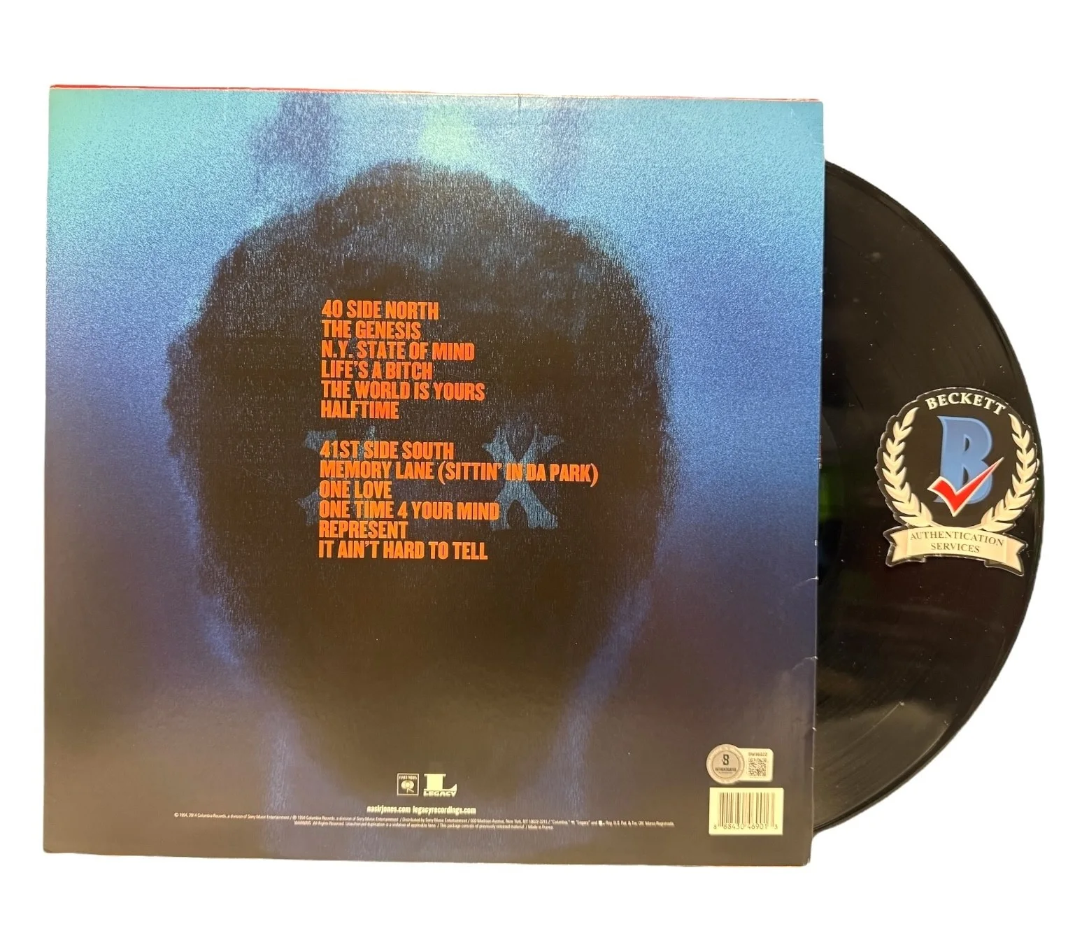 NAS SIGNED AUTOGRAPH ILLMATIC LP VINYL ALBUM BAS BECKETT, image 2