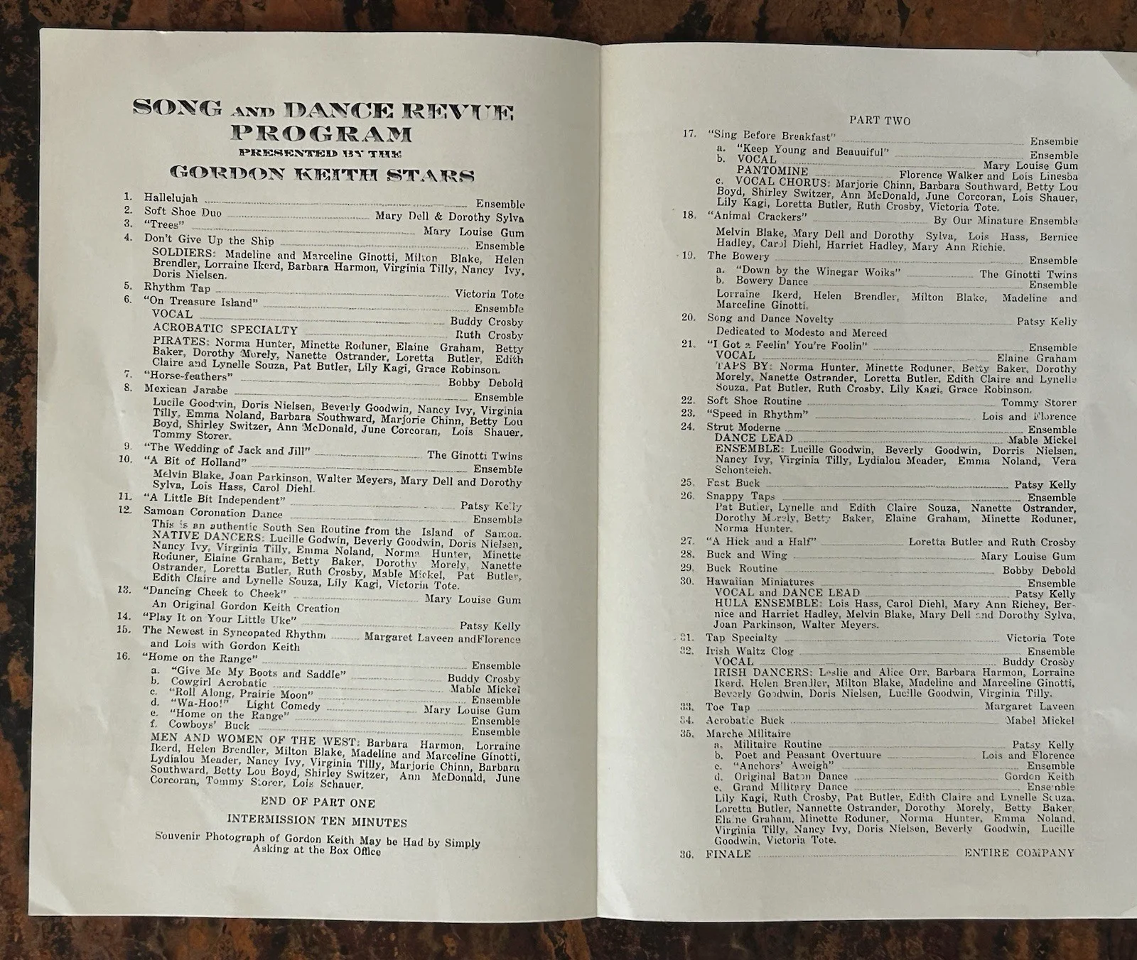 1936 MODESTO & MERCED HIGH SCHOOLS SIGNED GORDON KEITH DANCERS PROGRAM, image 3
