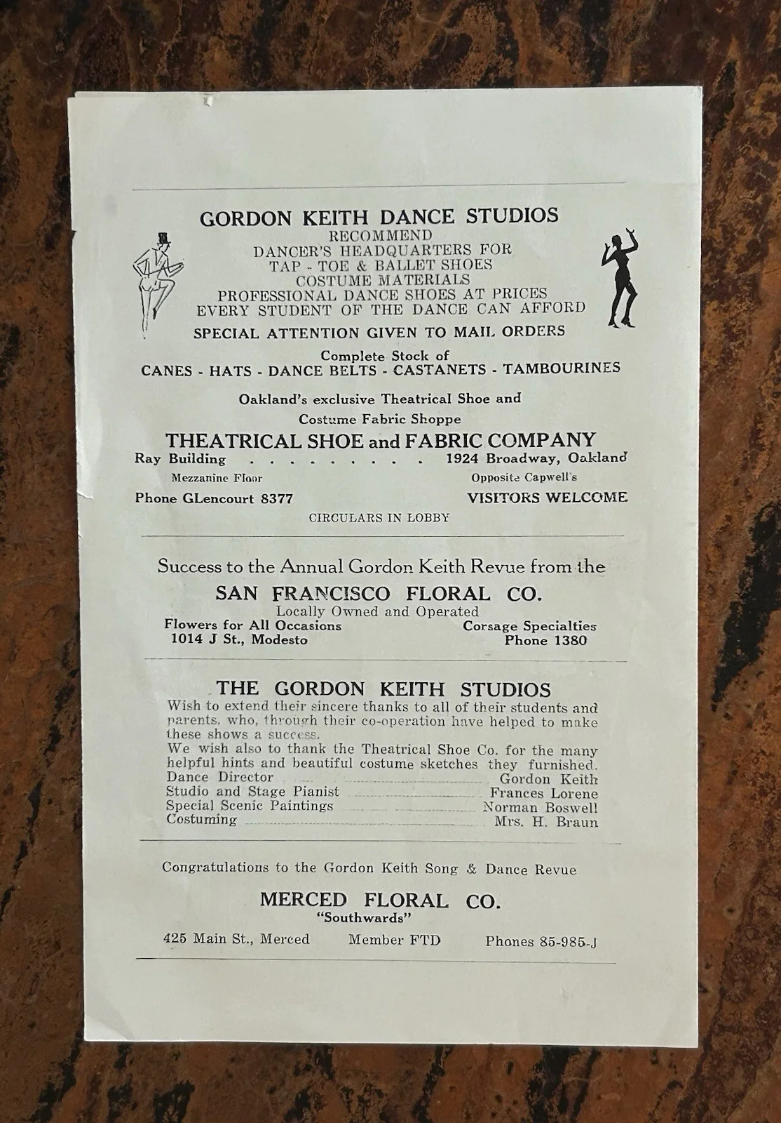 1936 MODESTO & MERCED HIGH SCHOOLS SIGNED GORDON KEITH DANCERS PROGRAM, image 4